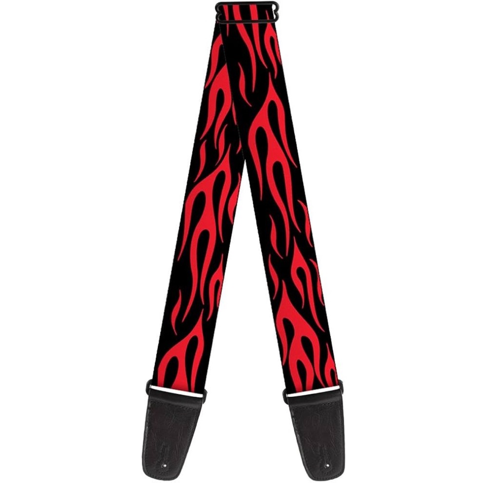 Red Flame Guitar Strap Buckle-Down Guitar Strap Flame Red 2 Inches Wide